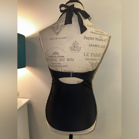 Athleta Ladies Tara Halter Tankini Swim Top Black Size 34D/DD MINT CONDITION - Picture 6 of 11